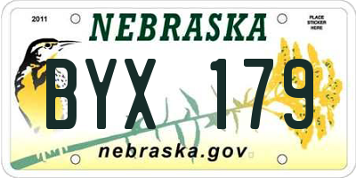 NE license plate BYX179