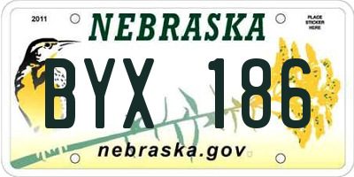 NE license plate BYX186