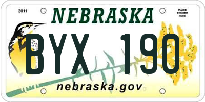 NE license plate BYX190