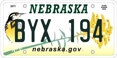 NE license plate BYX194