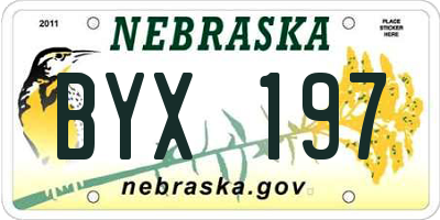 NE license plate BYX197