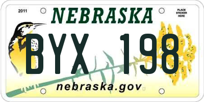NE license plate BYX198