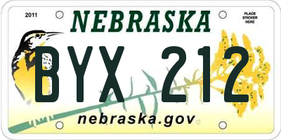 NE license plate BYX212
