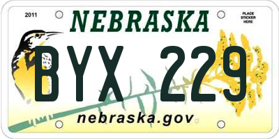 NE license plate BYX229