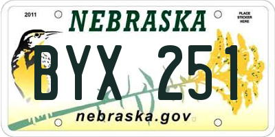 NE license plate BYX251