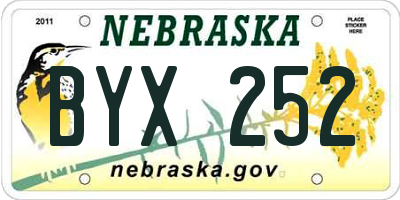 NE license plate BYX252