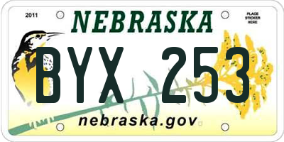 NE license plate BYX253