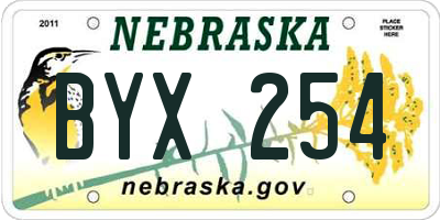 NE license plate BYX254