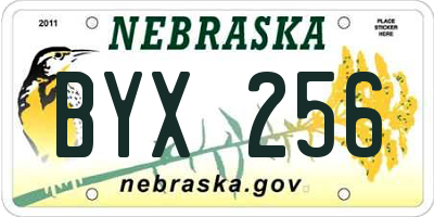 NE license plate BYX256