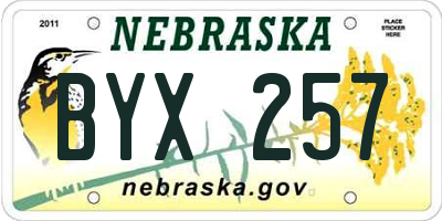 NE license plate BYX257