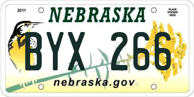 NE license plate BYX266