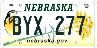 NE license plate BYX277