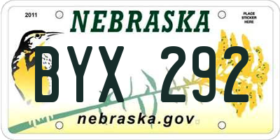 NE license plate BYX292
