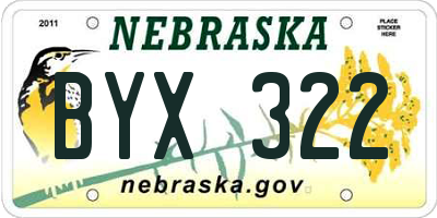 NE license plate BYX322
