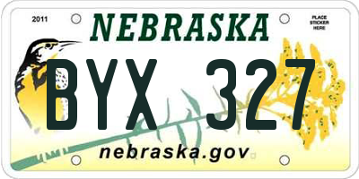 NE license plate BYX327