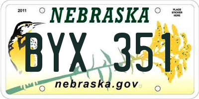 NE license plate BYX351