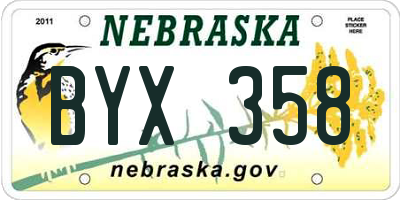 NE license plate BYX358