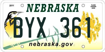 NE license plate BYX361