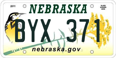 NE license plate BYX371