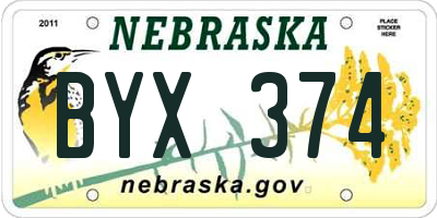 NE license plate BYX374