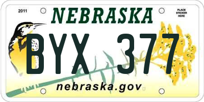 NE license plate BYX377