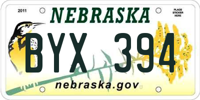 NE license plate BYX394