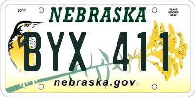 NE license plate BYX411