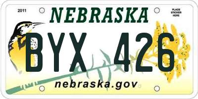 NE license plate BYX426