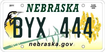NE license plate BYX444