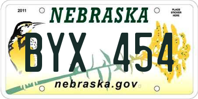 NE license plate BYX454