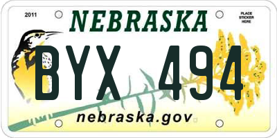 NE license plate BYX494