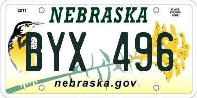NE license plate BYX496