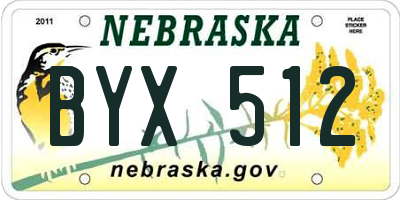 NE license plate BYX512