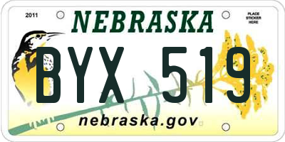 NE license plate BYX519