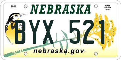 NE license plate BYX521