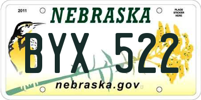 NE license plate BYX522