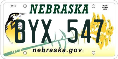 NE license plate BYX547