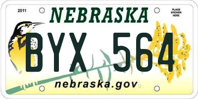 NE license plate BYX564