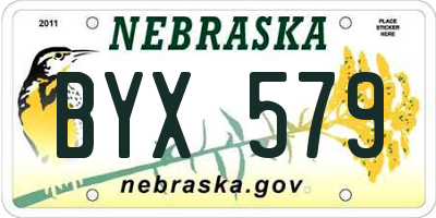 NE license plate BYX579