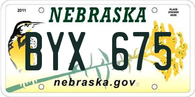 NE license plate BYX675