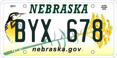 NE license plate BYX678