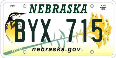 NE license plate BYX715