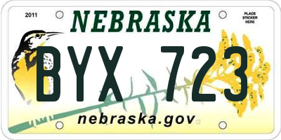 NE license plate BYX723