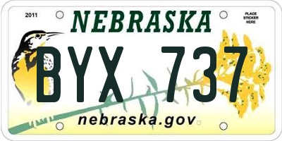 NE license plate BYX737