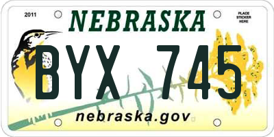 NE license plate BYX745