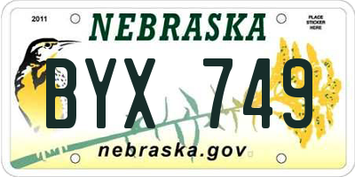 NE license plate BYX749