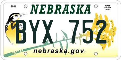 NE license plate BYX752