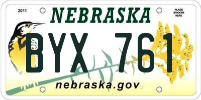 NE license plate BYX761