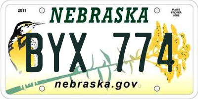 NE license plate BYX774