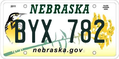 NE license plate BYX782